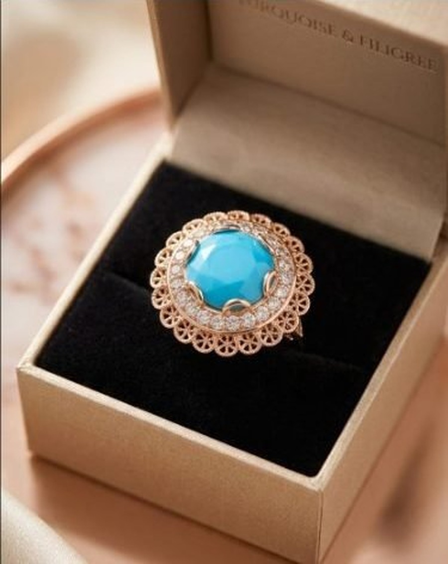Radiant Turquoise Filigree Ring - Image 2