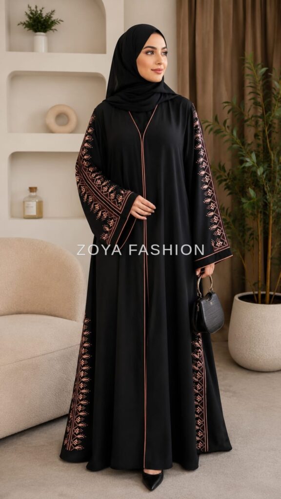 Black Embroidered Abaya