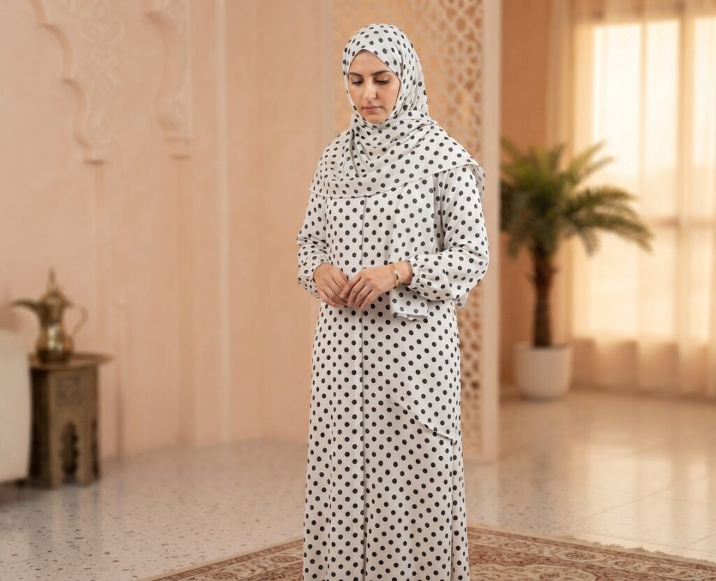 Monochrome Polka Dot Prayer Dress