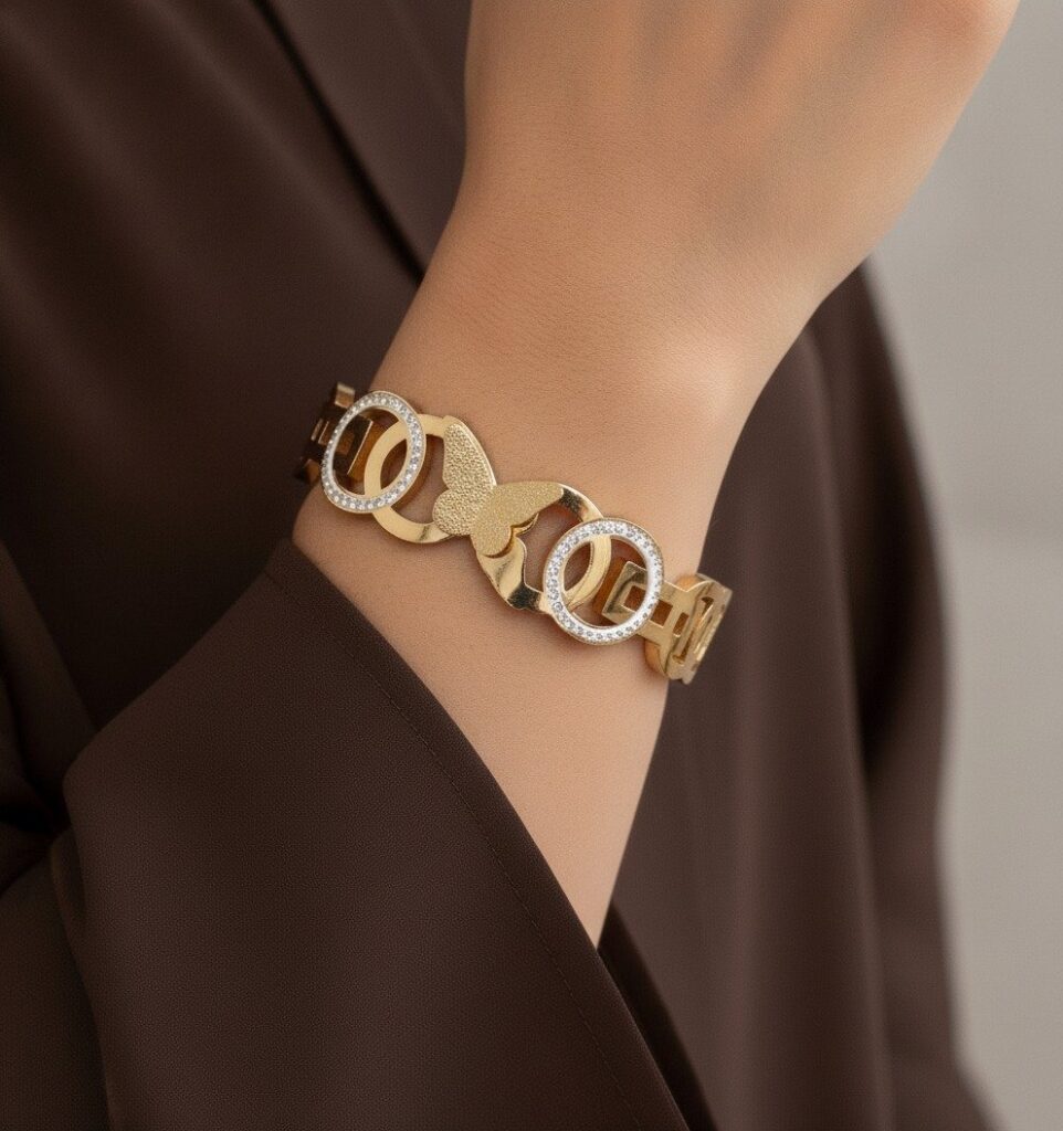 Interlocking Circles Butterfly Bracelet
