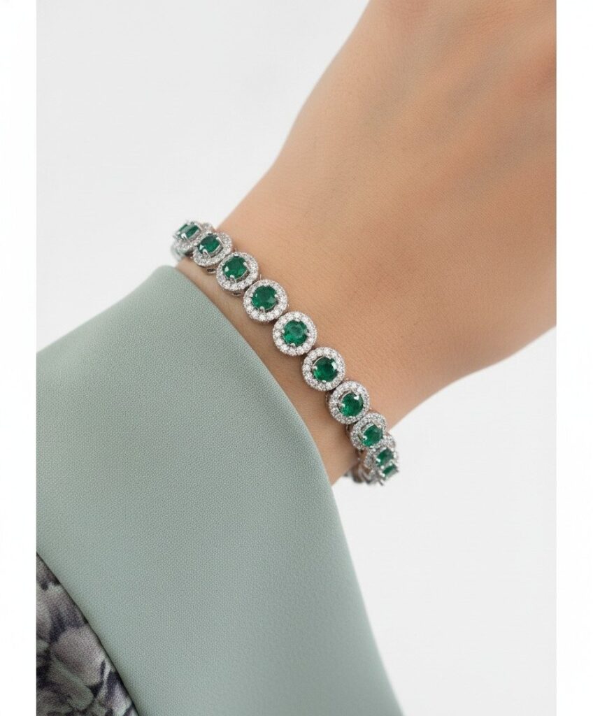 Emerald Crystal Tennis Bracelet