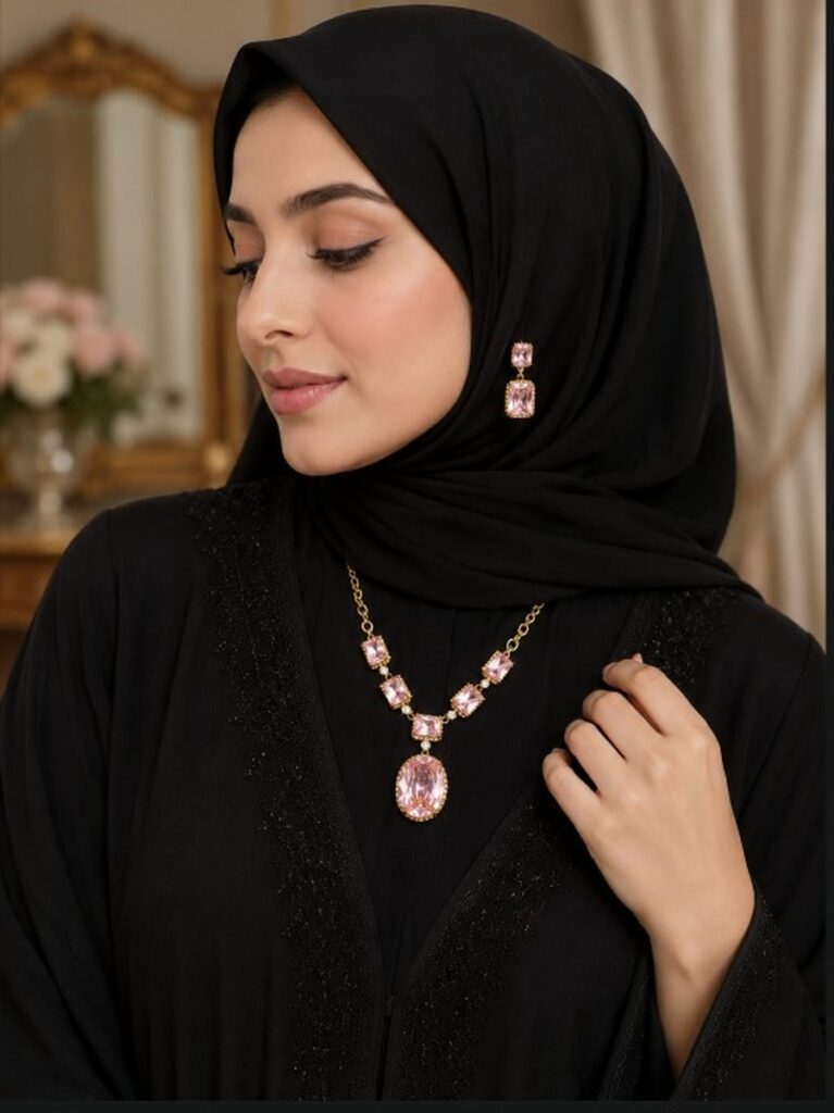 Radiant Pink Gemstone Statement Necklace
