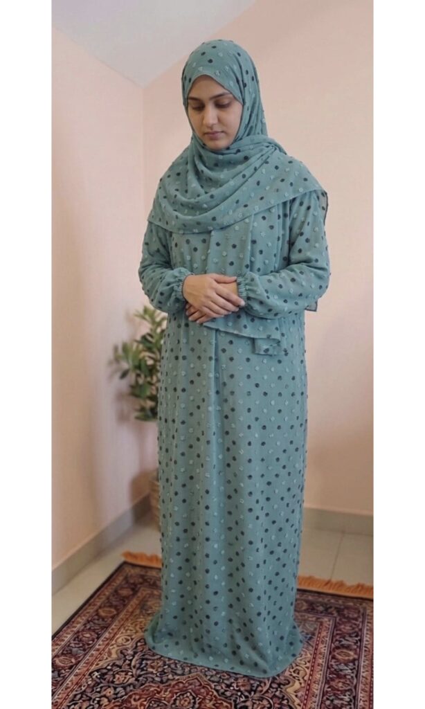 Sage Teal Polka Dot Prayer Dress