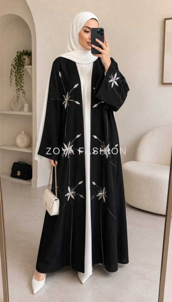 Crystal Work Open Abaya