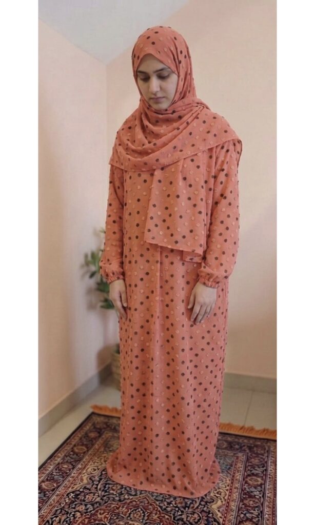 Coral Polka Dot Prayer Dress
