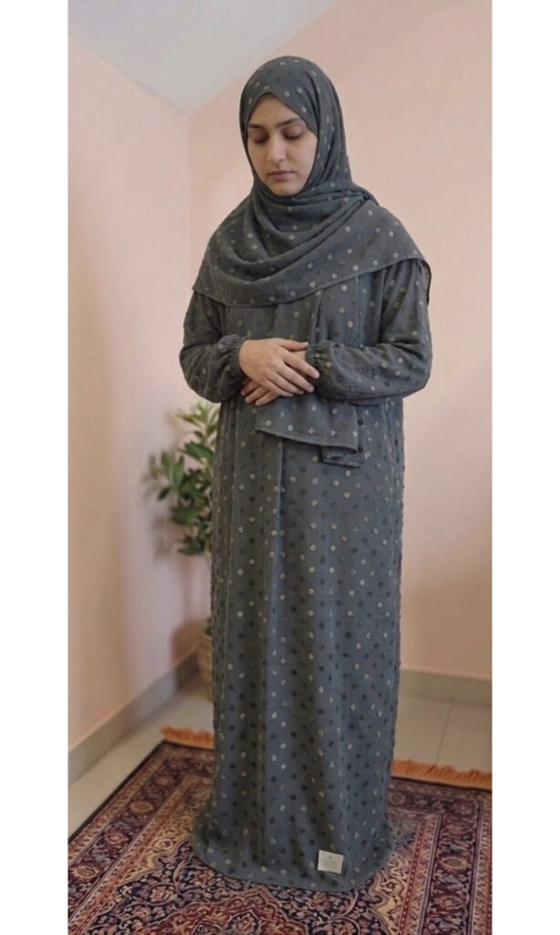 Grey Polka Dot Prayer Dress