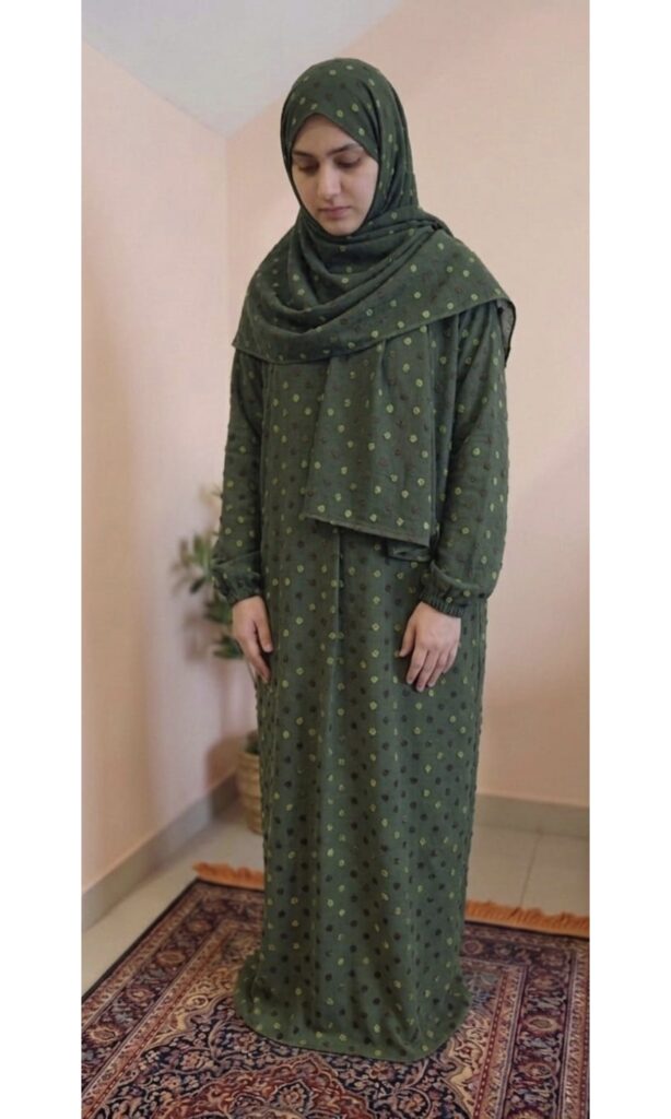 Olive Polka Dot Prayer Dress