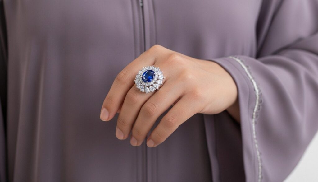 Royal Sapphire Cluster Ring