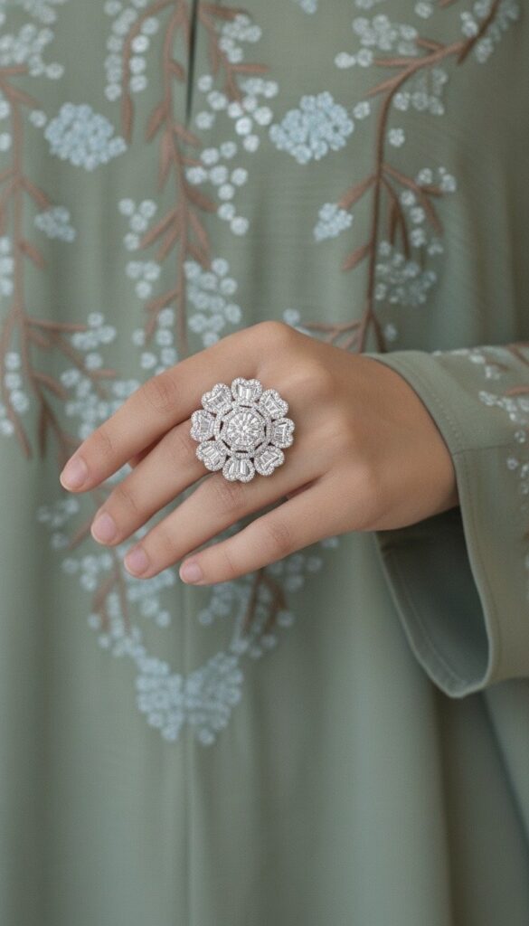 Sparkling Floral Bloom Ring