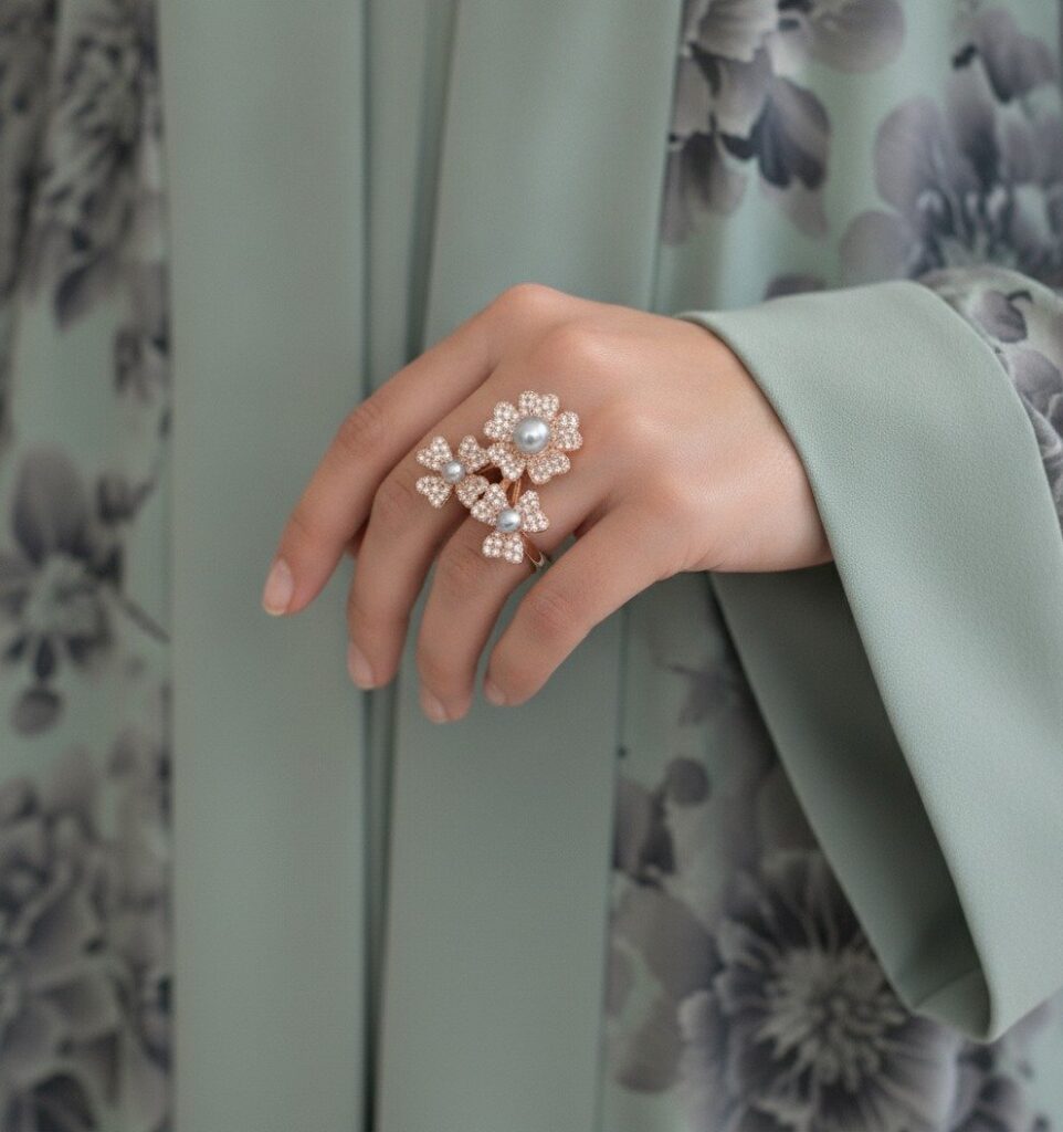 Pearl Floral Cluster Ring