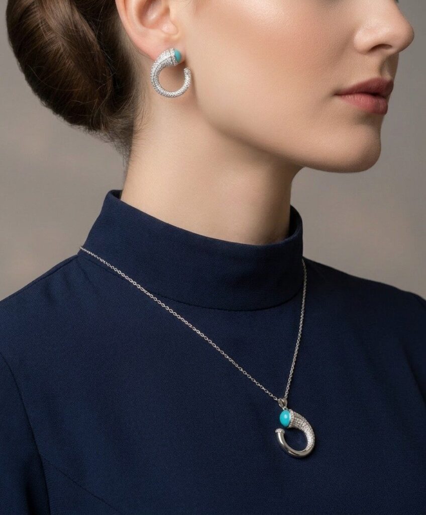 Turquoise Accent Pendant Set